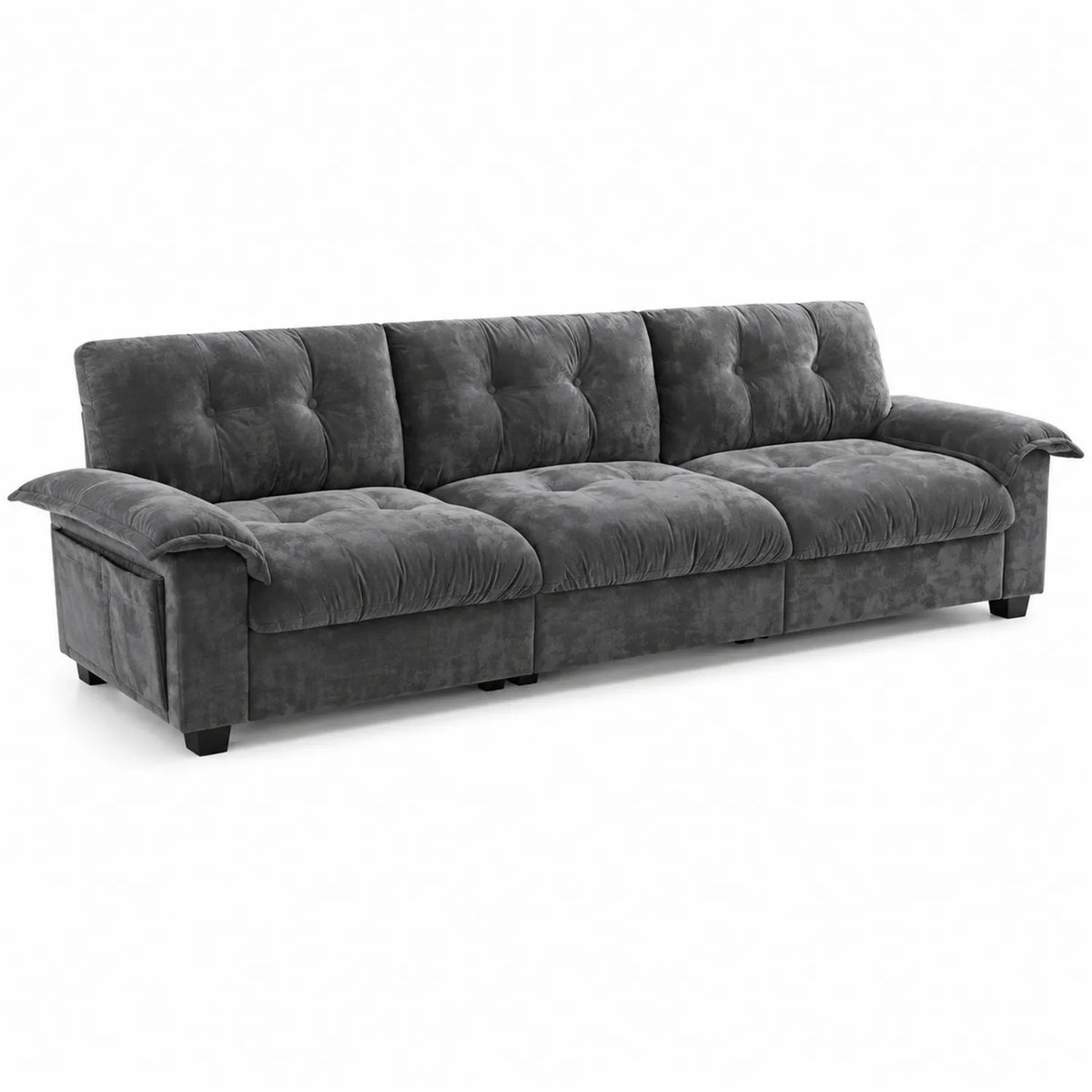 Canapé 3 places en velours Gris Foncé 220 cm