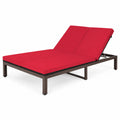 Lit de jardin double en métal rouge