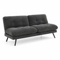 Canapé convertible 2 places en tissu microfibre Gris Foncé avec pieds en métal
