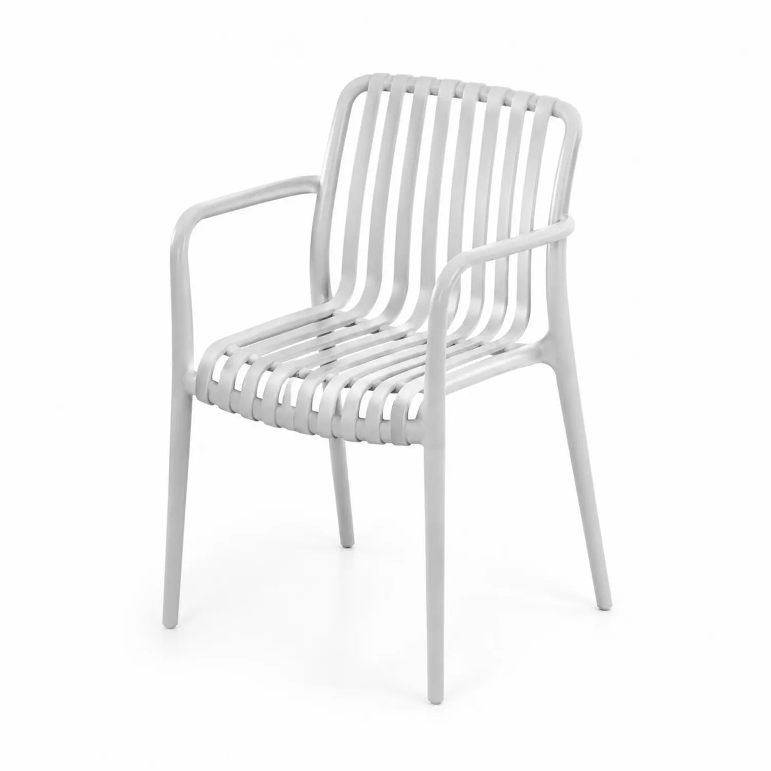 Chaise de jardin en polypropylène Blanc avec accoudoirs