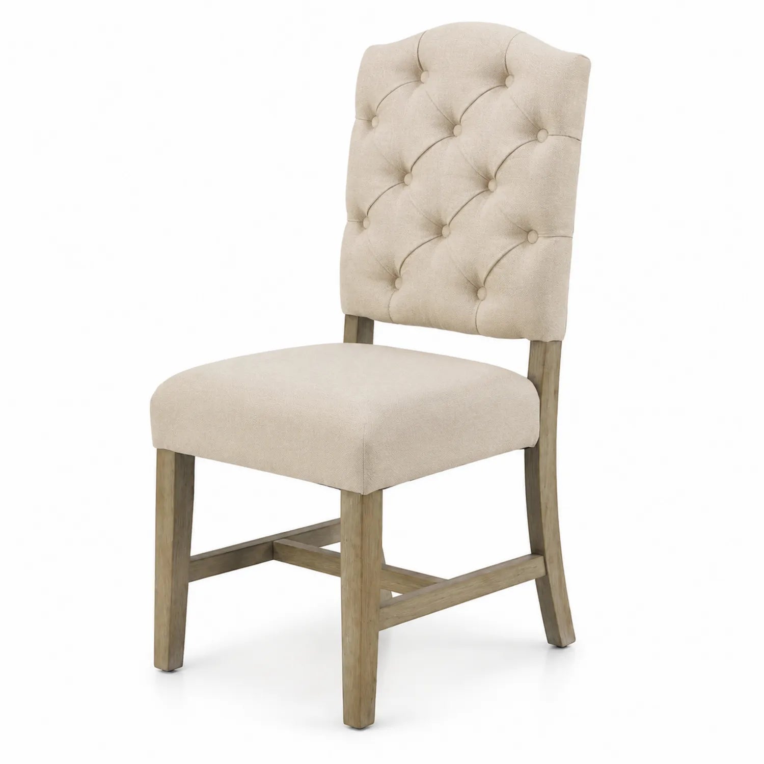 Chaise de salle à manger en tissu avec pieds en bois de chêne