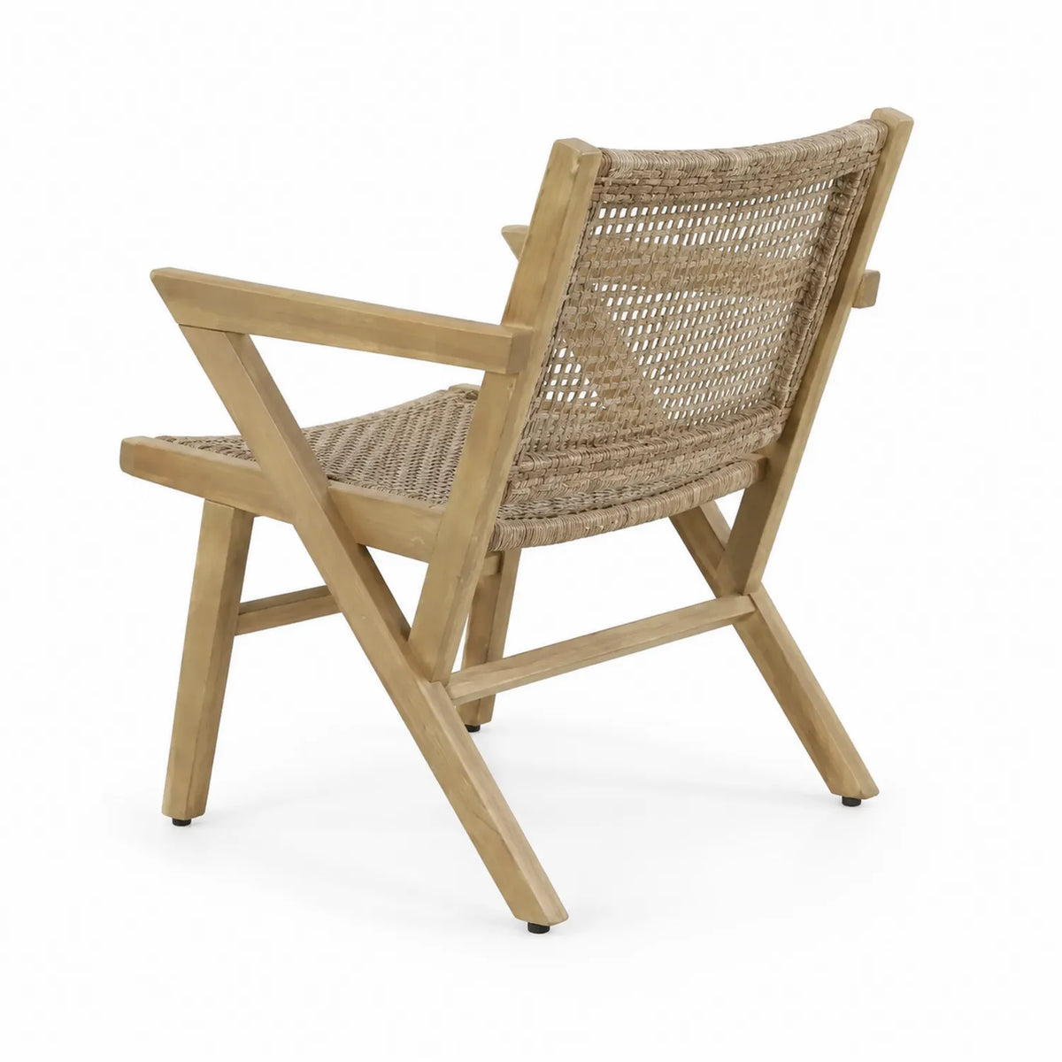 Chaise en Bois de Teck et Corde Tressée Beige