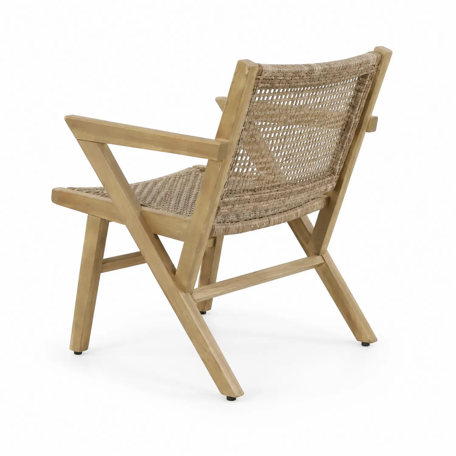Chaise en Bois de Teck et Corde Tressée Beige