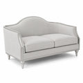 Canapé 2 places en tissu polyester gris clair