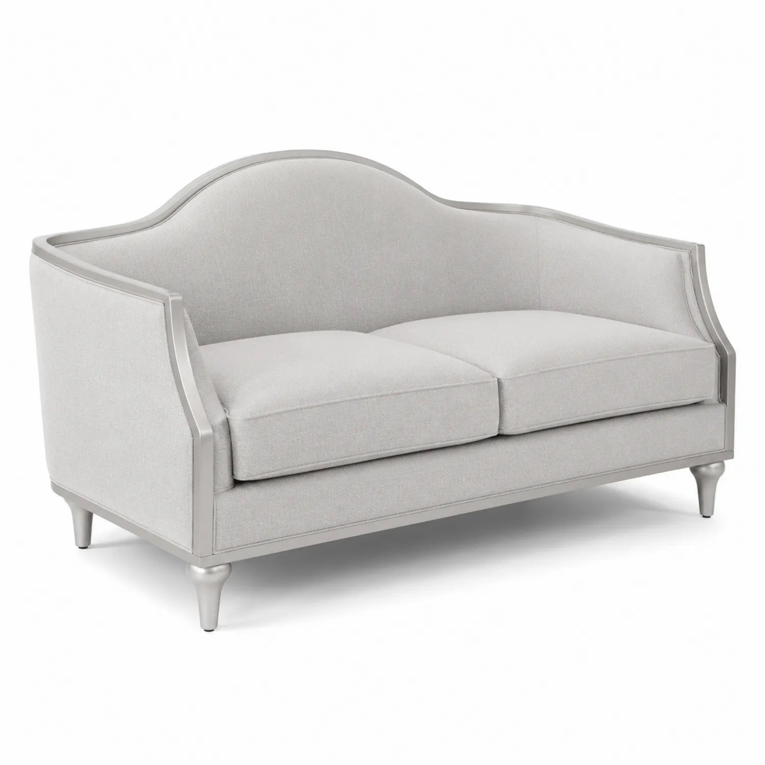 Canapé 2 places en tissu polyester gris clair