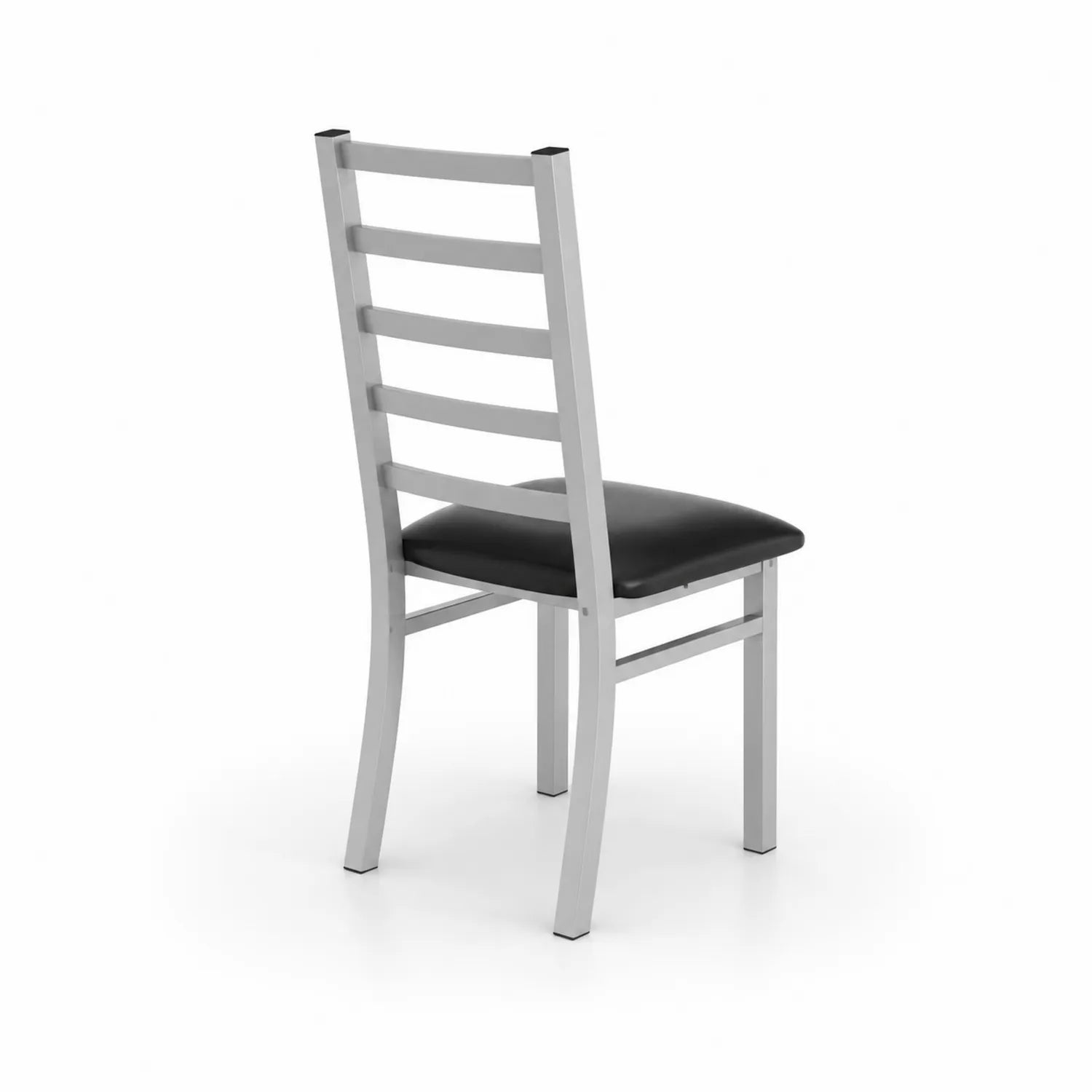 Chaise en métal et cuir synthétique Noir 45x50x90 cm
