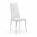 Chaise en métal et similicuir blanc