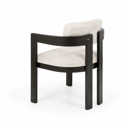 Chaise en bois et tissu avec accoudoirs
