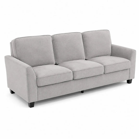 Canapé 3 places en tissu gris clair